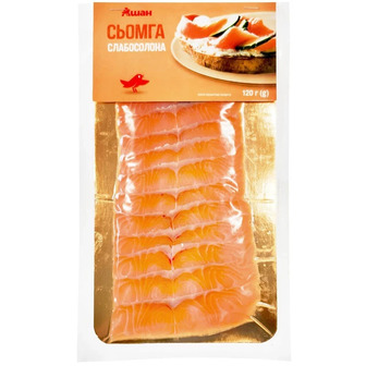 Сьомга Auchan слабосолена скибочками 120г