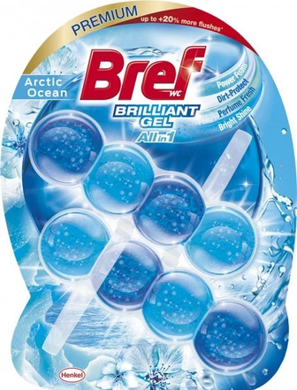 Туалетний блок Bref Блискучий гель Арктичний океан, 42 г х 2 шт.