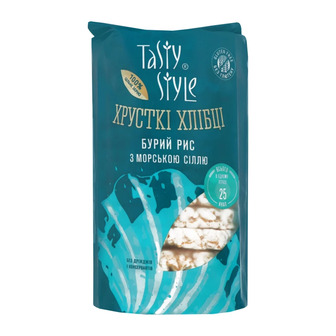 Хлібці хрусткі Бурий рис з морською сіллю Tasty Style м/у 100г