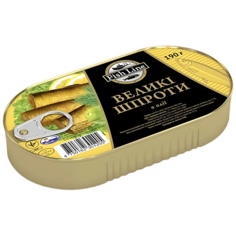 Шпроти великі Fish Line в маслі, 190 г