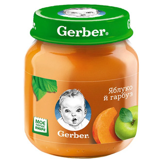 Пюре фруктове Gerber Яблуко й гарбуз, 130 г