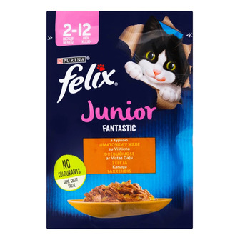 Вологий корм для кошенят Purina Felix Fantastic Junior з куркою, 85 г