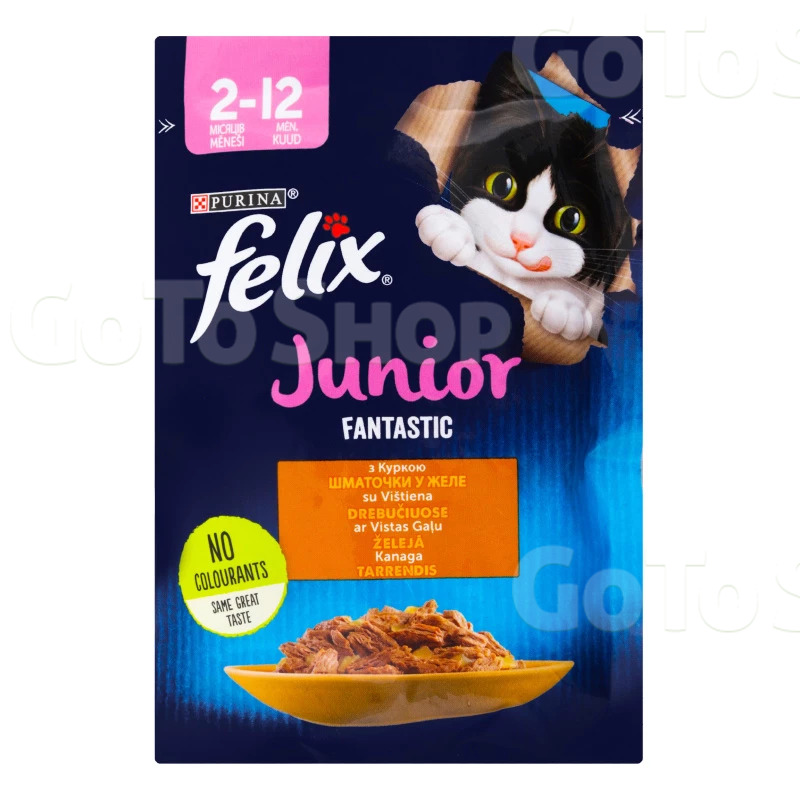 Вологий корм для кошенят Purina Felix Fantastic Junior з куркою, 85 г