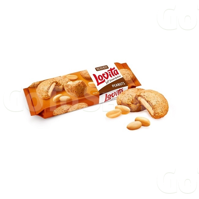 Печиво 127 г Рошен Lovita Soft Cream Peanut м/уп 