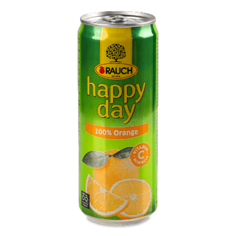 Сік Happy Day апельсин з/б 0,33л