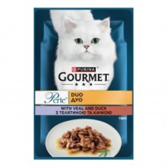 КОРМ ДЛЯ КОТІВ PERLE DUO ТЕЛЯТИНА/КАЧКА 85Г GOURMET
