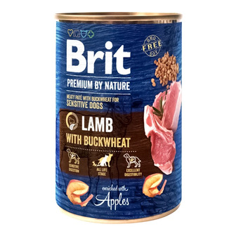 Вологий корм для собак 800 г. Brit Premium Ягня з гречкою