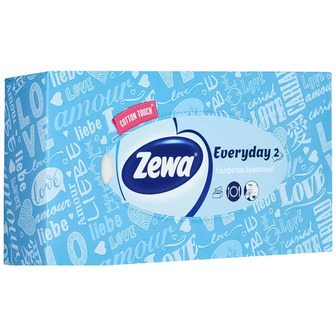 Серветки косметичні Zewa Everyday двошарові 100 шт