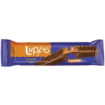 Бісквіт шоколадний Luppo Dream Bar з карамеллю, в молочному шоколаді, 50 г
