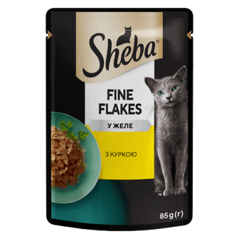Корм для котів Sheba Black&Gold з куркою в желе 85г