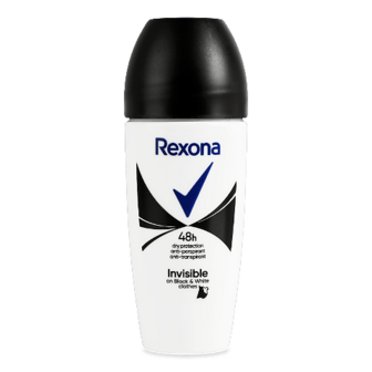 Дезодорант ролик Rexona Invisible on black+white 50мл