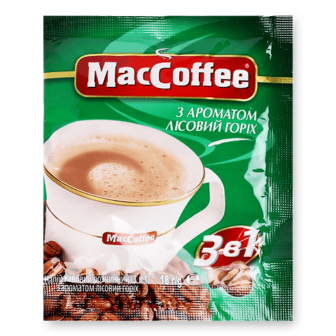 Напій кавовий MacCoffee «Лісовий горіх» з вершками та цукром 18г