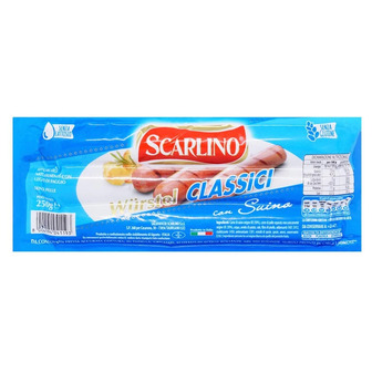 Сосиски Scarlino з м'яса курки та свинини 250г