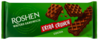 Вафлі Roshen Wafers Sandwich Extra Crunch какао 142г