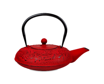 Чайник-заварник з фільтром чавунний червоний 1,2 л