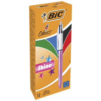 Ручка кулькова Bic 4Colors, рожева