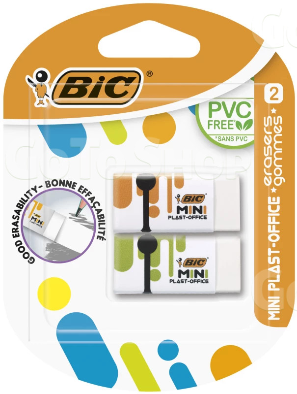 Гумка Bic Eraser Mini Plast-Office 2 шт.