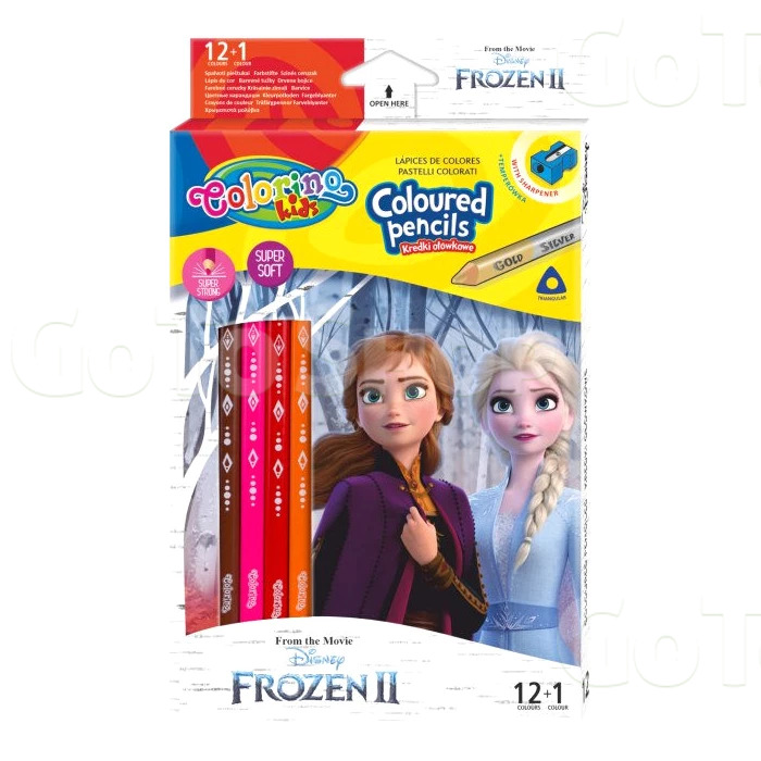 Олівці кольорові Colorino Frozen з чинкою 13 кольорів, 12 шт.