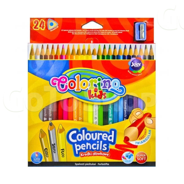 Олівці кольорові Colorino, тригранні, з точилкою, 24 кольори (57462PTR)