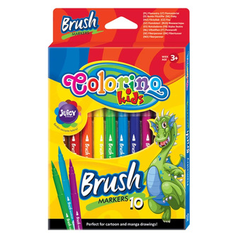 Фломастери Colorino Brush 10 кольорів, 10 шт. (65610PTR)