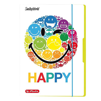 Папка картонна на гумці Herlitz А4 Smiley World Rainbow