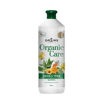 Шампунь для волосся 0,9л DALAS Organic care Сила 5 трав п/флакон 