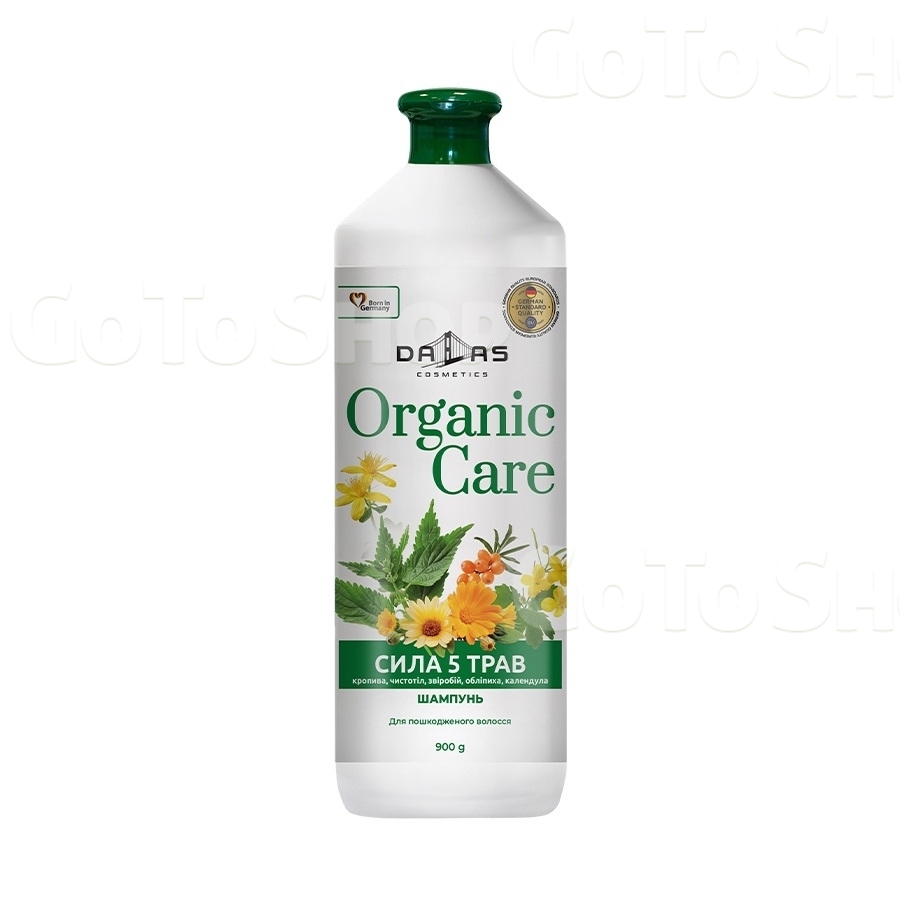 Шампунь для волосся 0,9л DALAS Organic care Сила 5 трав п/флакон 