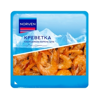 Креветка 330 г Norven ціла охолоджена варена п/конт 