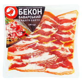 Бекон Auchan Баварський сирокопчений, 150 г