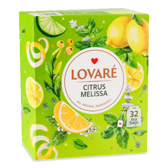 Бленд чаю трав'яного та зеленого Lovare Citrus Melissa 32*1,5г