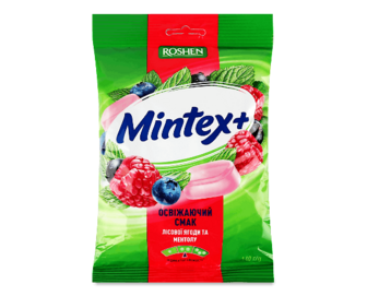 Карамель Roshen Mintex+ Berry зі смаком лісових ягід та ментолу 140г