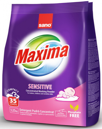 Пральний порошок концентрованний Sano Compact Maxima Sensitive Автомат, 1,25 кг