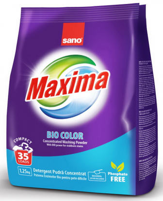 Пральний порошок концентрований Sano Compact Maxima Bio Автомат 1,25 кг