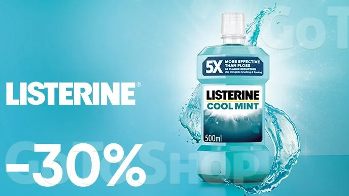 -30% на засоби гігієни ротової порожнини LISTERINE