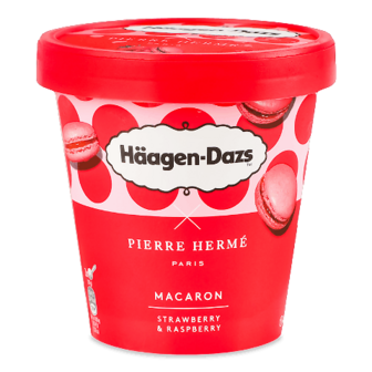 Морозиво Haagen-Dazs Макарон полуниця-малина 364г