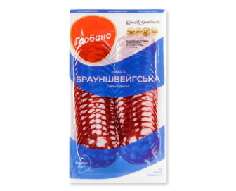 Ковбаса «Глобино» «Брауншвейгська» с/к в/ґ нарізка