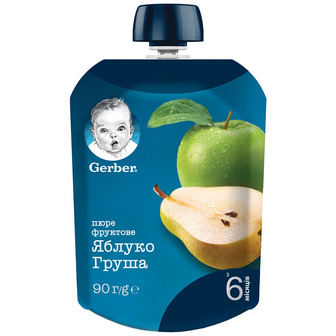 Пюре фруктове Gerber Яблуко і груша, 90 г