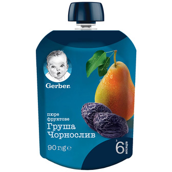 Пюре фруктове Gerber Груша і чорнослив, 90 г