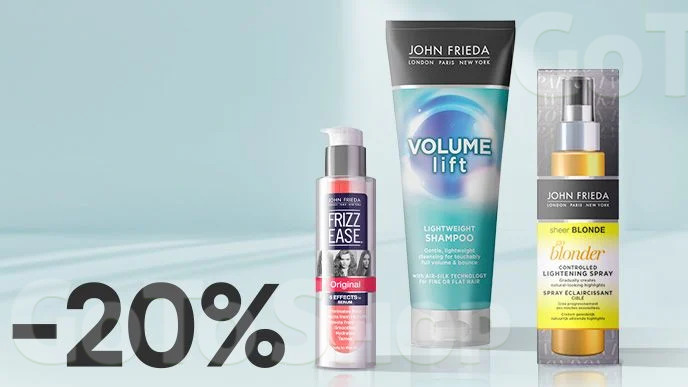 До -20% на професійні засоби для догляду за волоссям John Frieda