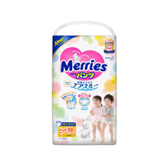 Підгузки-трусики Merries Big (12-22 кг) 38шт/уп