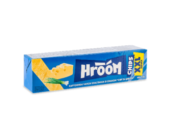 Чипси Hroom! пластинки зі смаком сиру та цибулі XXL