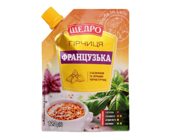 Гірчиця «Щедро» «Французька» 120г