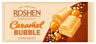 Шоколад Roshen пористий білий карамельний 80г