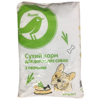 Сухий корм для дорослих собак 10 кг. Auchan з овочами