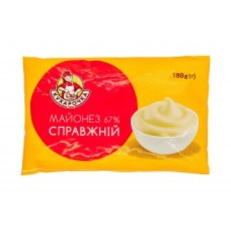 МАЙОНЕЗ СПРАВЖНІЙ 67% 180Г КУХАРОЧКА