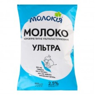 Молоко Ультрапаст Ультра 2.5% Т/Ф 900Г Молокія