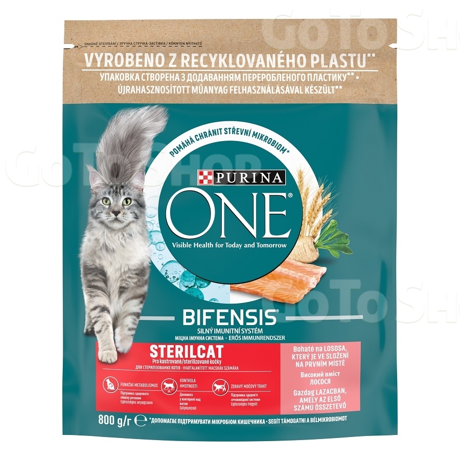 Кoрм 0,8 кг PURINA ONE STERILCAT сухий для кастрованих котів/стерил.кішок з лососем та пшеницею 