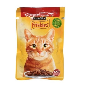 Корм 85г Friskies консервований з яловичиною у соусі 