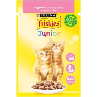 Корм 85г Friskies для кошенят з куркою у підливці 