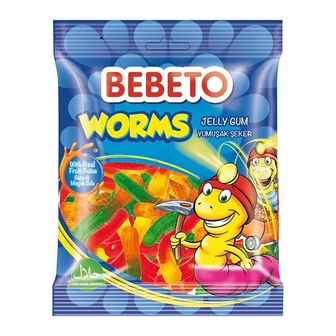 Цукерки 80г жувальні Bebeto Worms 